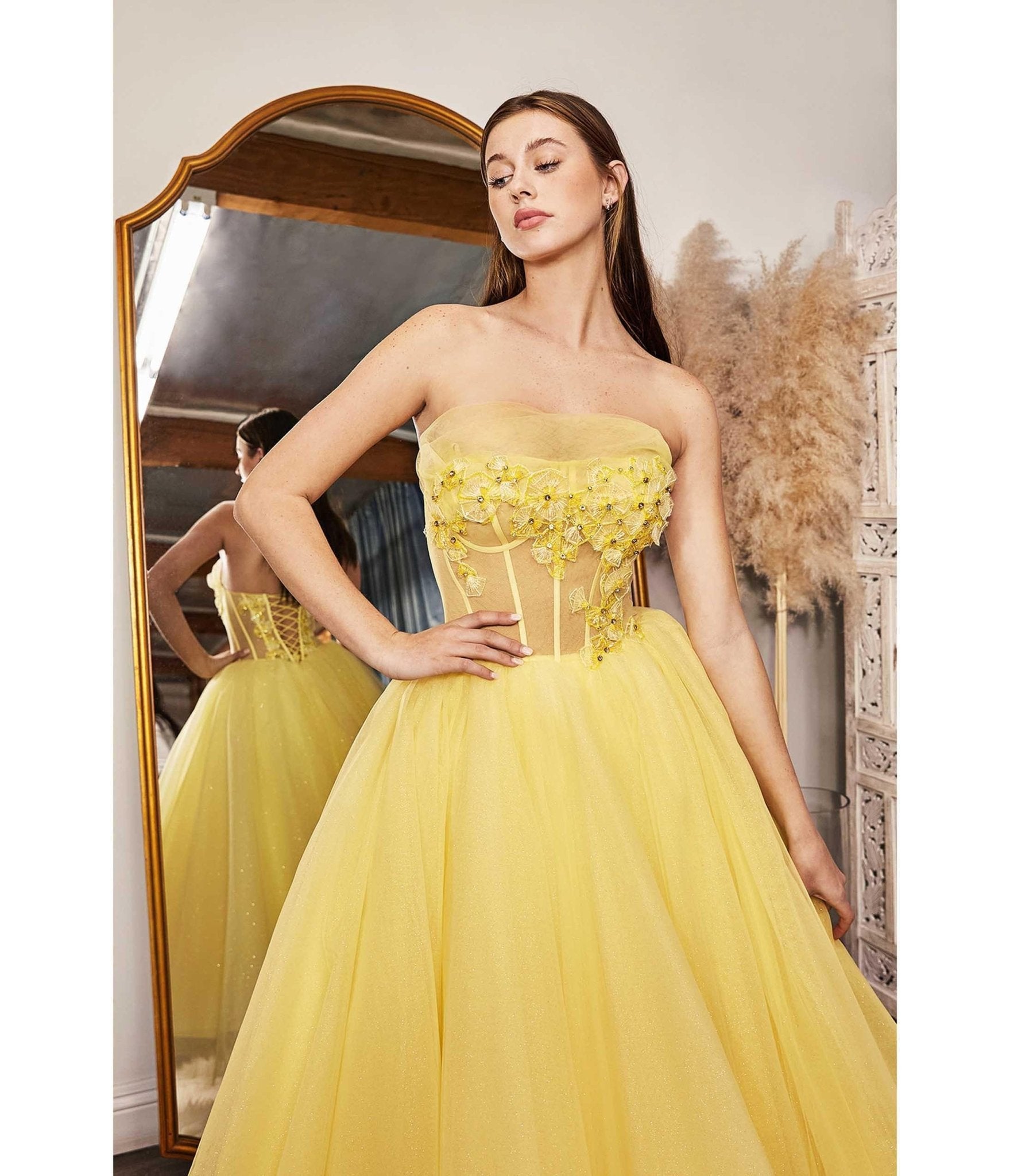 yellow chiffon dress